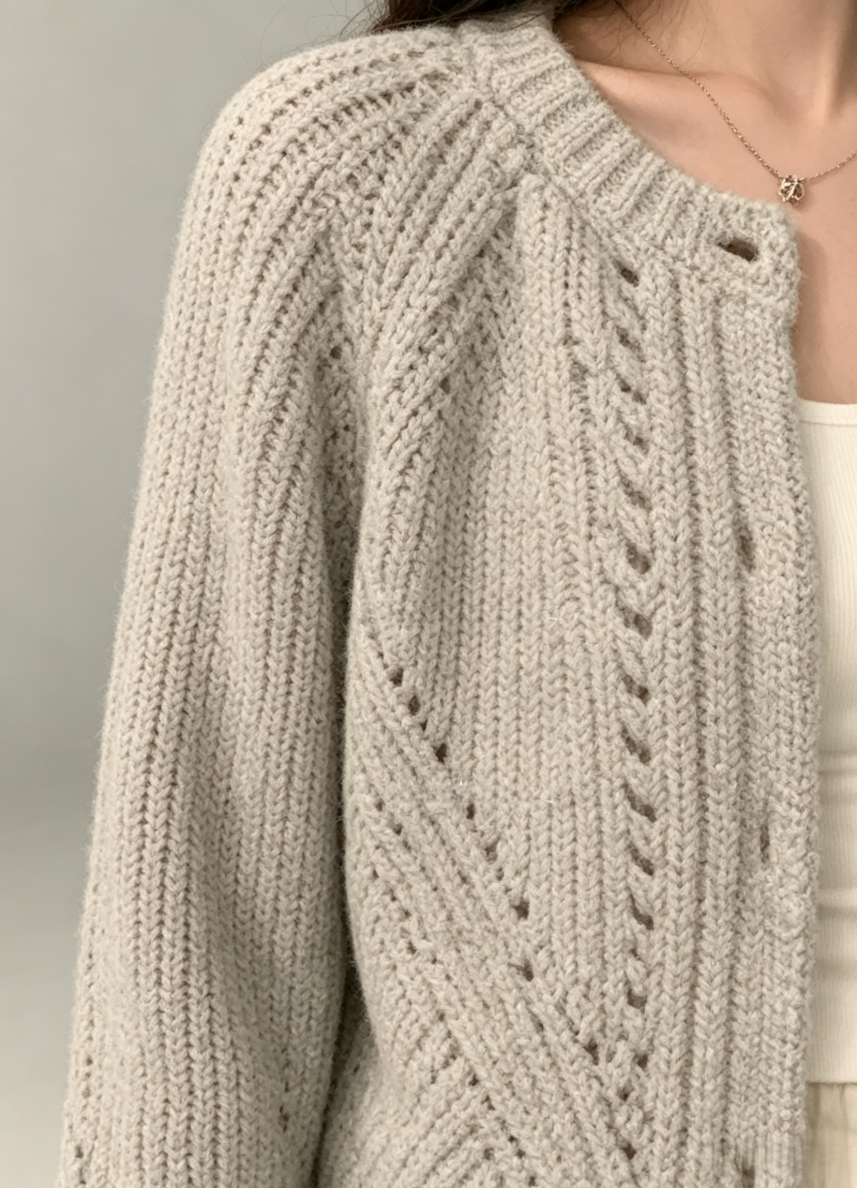 Orb Embroidered Heavy Knit Cardigan