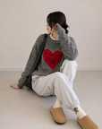 Korean Smile Patch Fleece Joggers