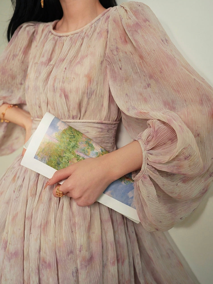 Smoky Lavender French Vintage Dress