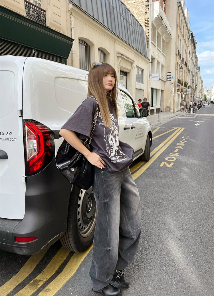 Premium Graphite Grey Punk Portrait Cotton Tee