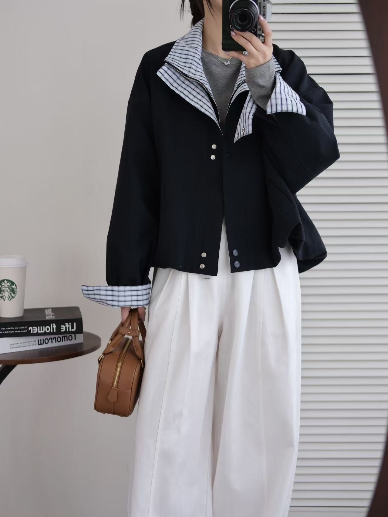 American Vintage Plaid Patchwork Jacket