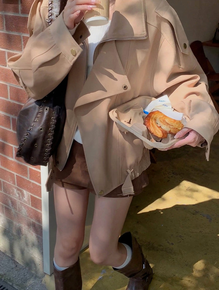 Korean Style Khaki Trench Coat