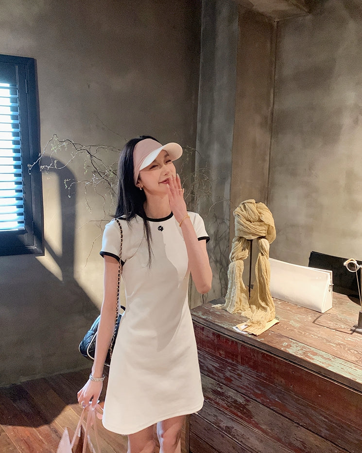 One-Piece Knitted Polo Dress