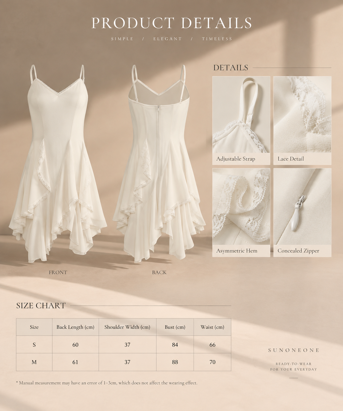 Lace-Trim V-Neck Cami Dress