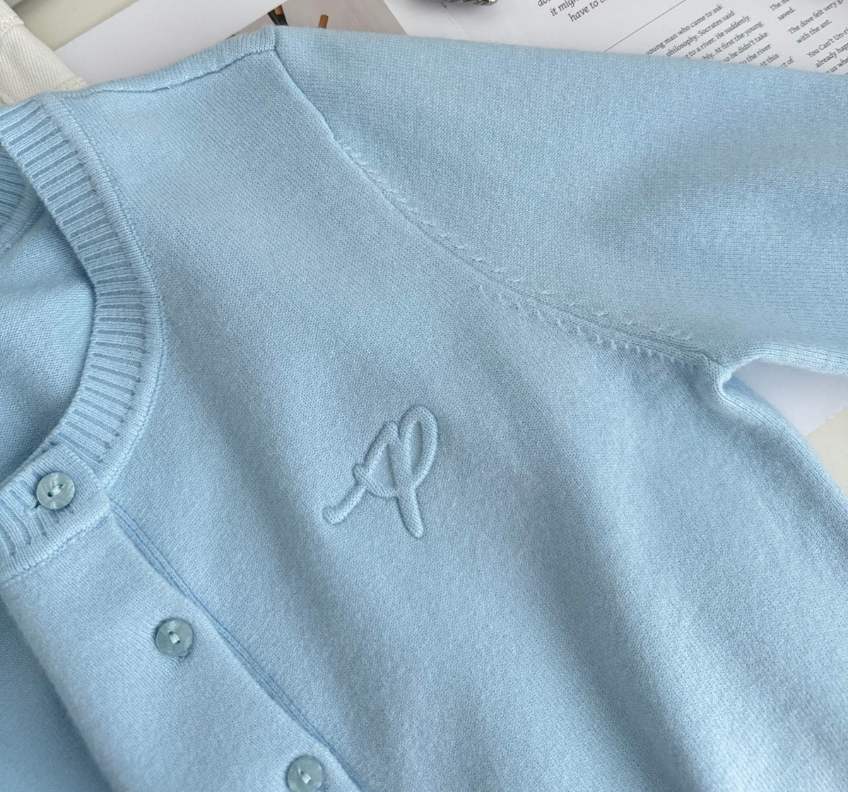 Lake Blue 100% Wool Cardigan