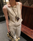 Vintage-Inspired Tie-Back Vest &amp; Pants Set
