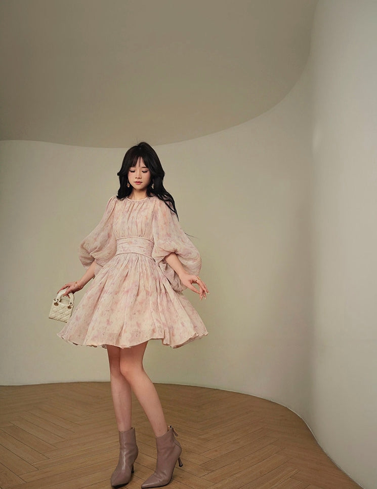 Smoky Lavender French Vintage Dress