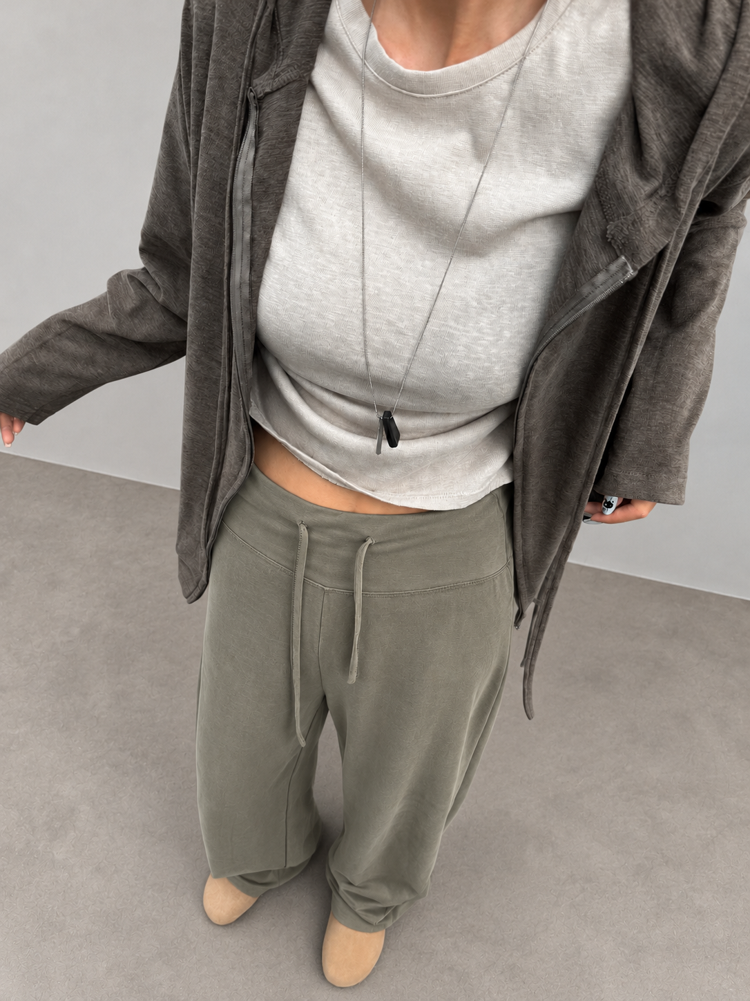 Soft, fluid wide-leg trousers with a comfortable wide waistband.