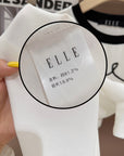 ELLE French-Style Crewneck Contrast Cotton Tee