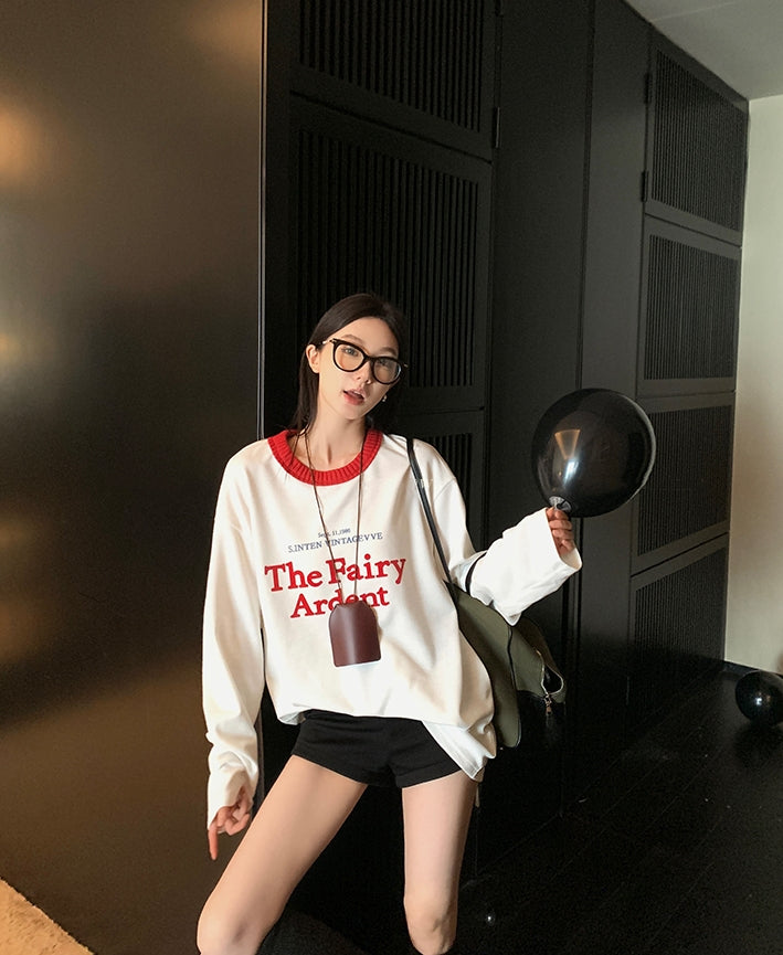 American INS-Style Round Neck Oversized Tee