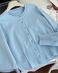 Lake Blue 100% Wool Cardigan