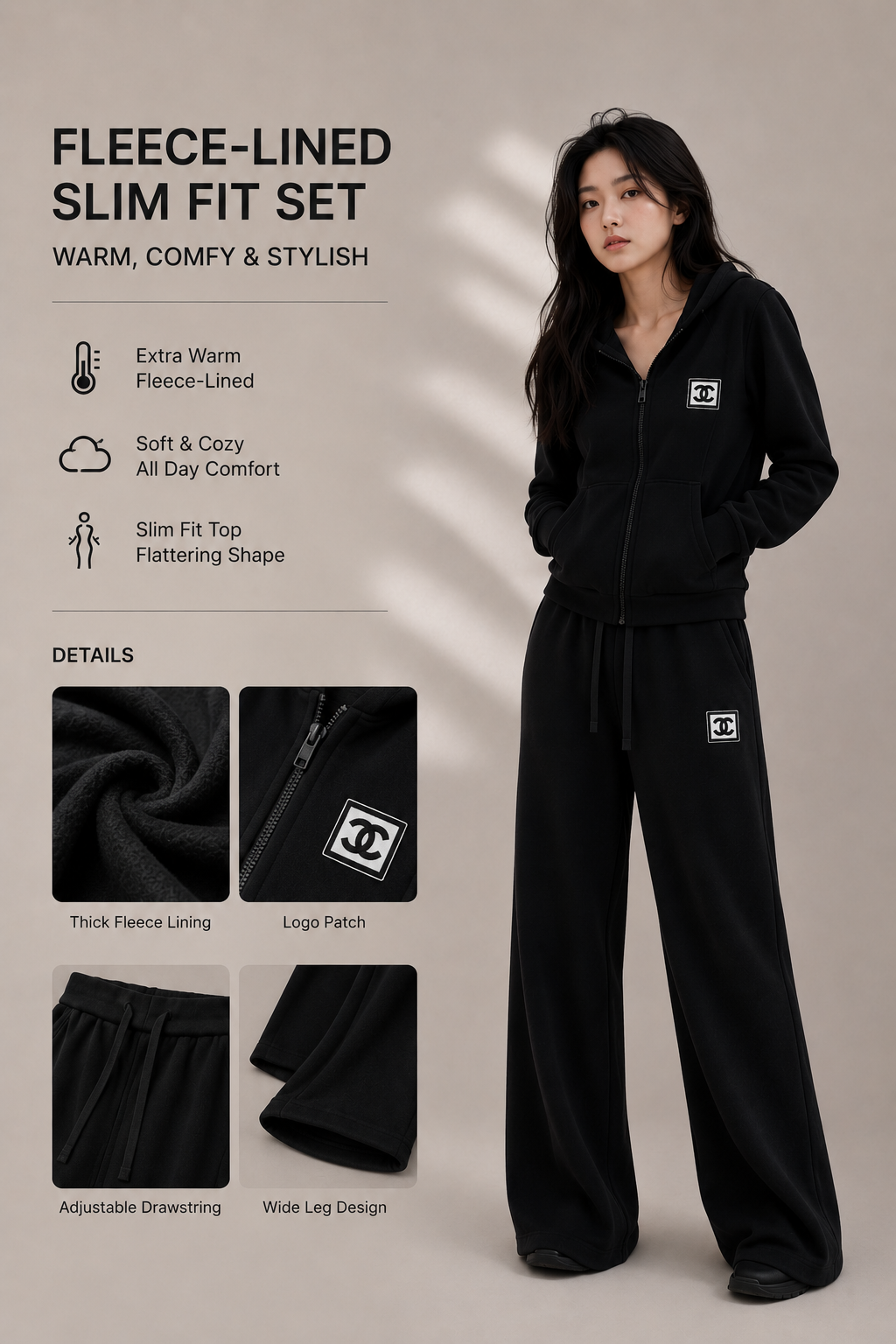 Fleece-Lined Slim Fit Set