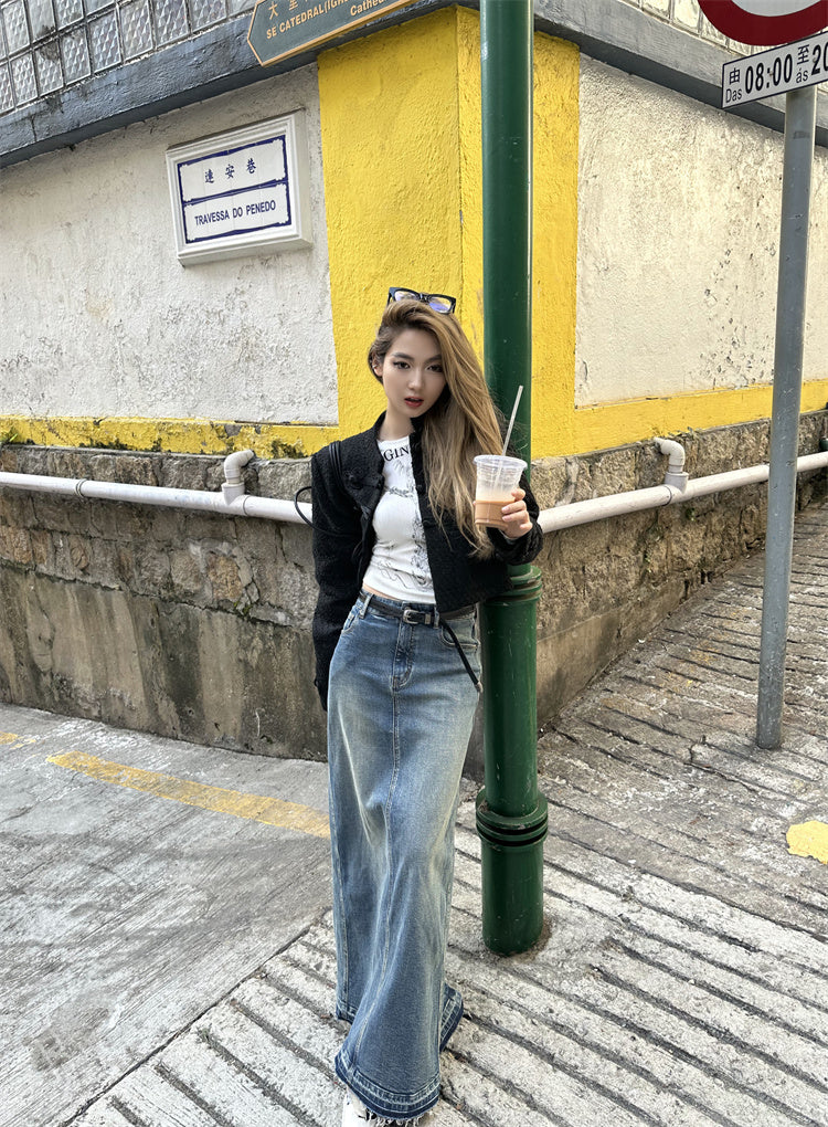 Gothic Cross Long-Sleeve Knit Top