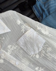French‑style embroidered jacquard tencel shirt.