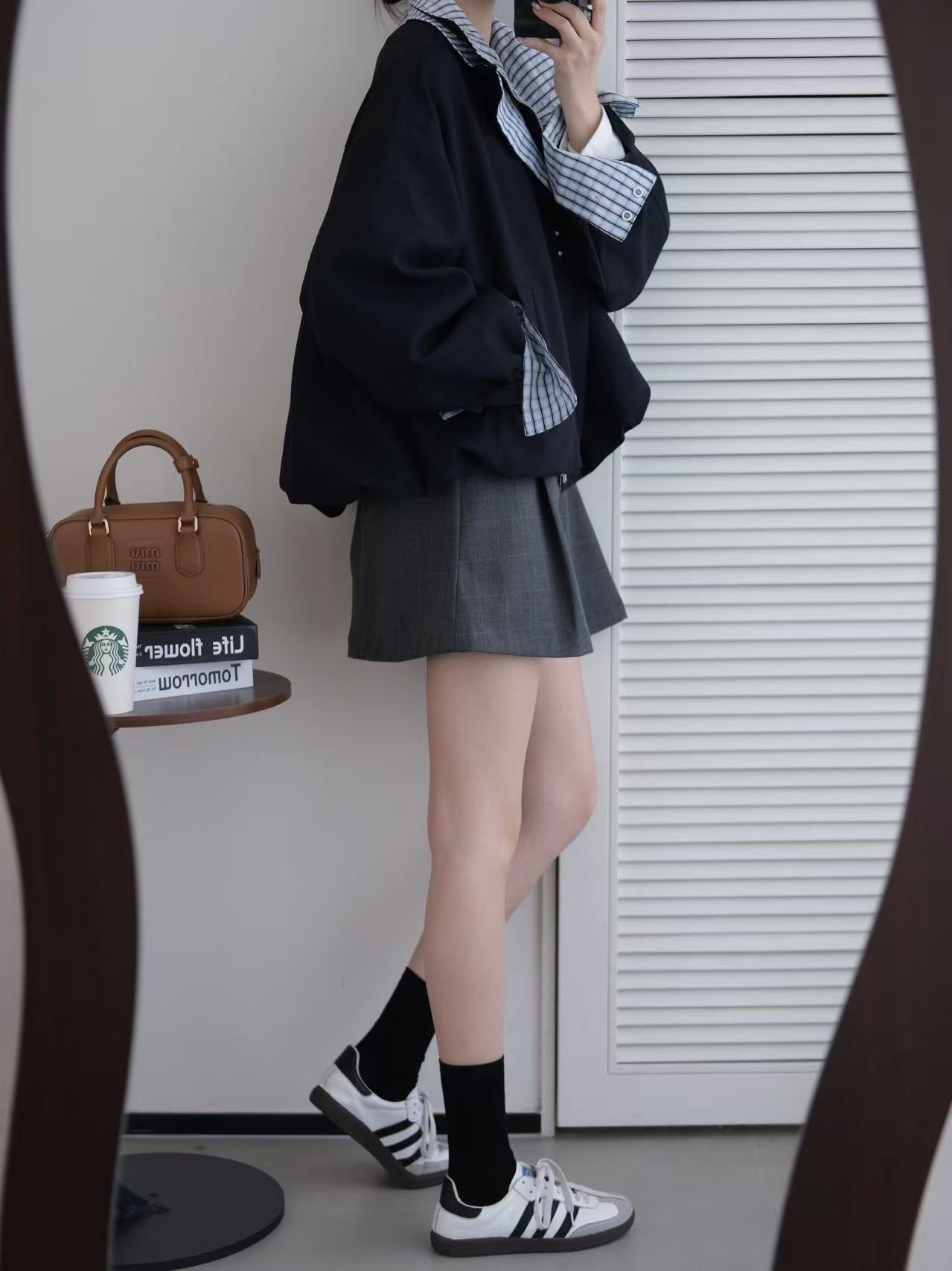 American Vintage Plaid Patchwork Jacket