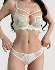 Sensual Cross-Strap Lace Bra