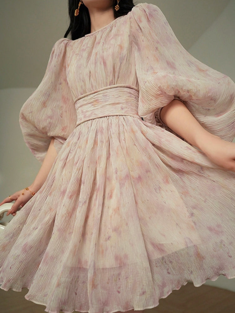 Smoky Lavender French Vintage Dress