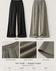 Soft, fluid wide-leg trousers with a comfortable wide waistband.