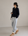 Korean Smile Patch Fleece Joggers