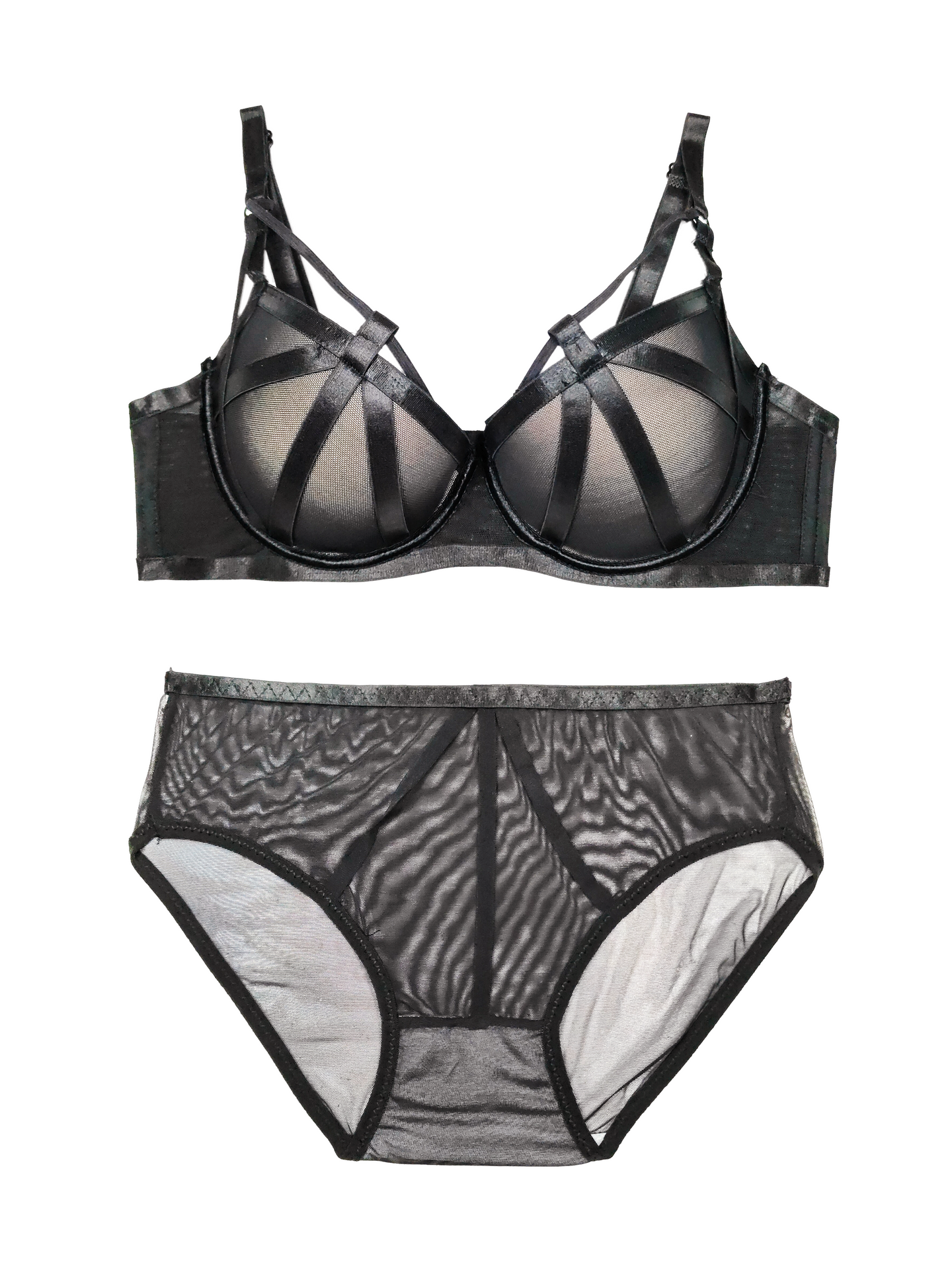 Gradient Mesh Ultra-Sexy Push-Up Bra with Soft Underwire