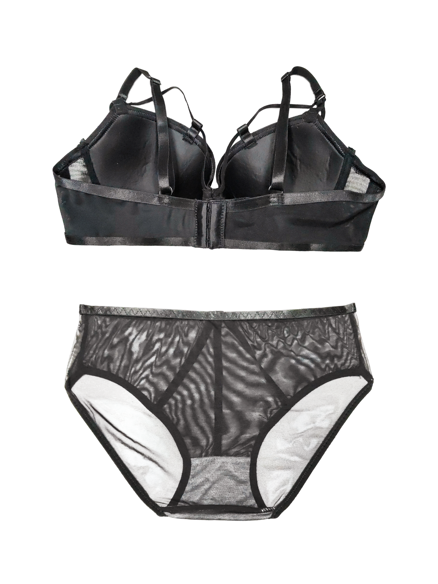 Gradient Mesh Ultra-Sexy Push-Up Bra with Soft Underwire