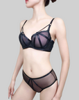 Gradient Mesh Ultra-Sexy Push-Up Bra with Soft Underwire