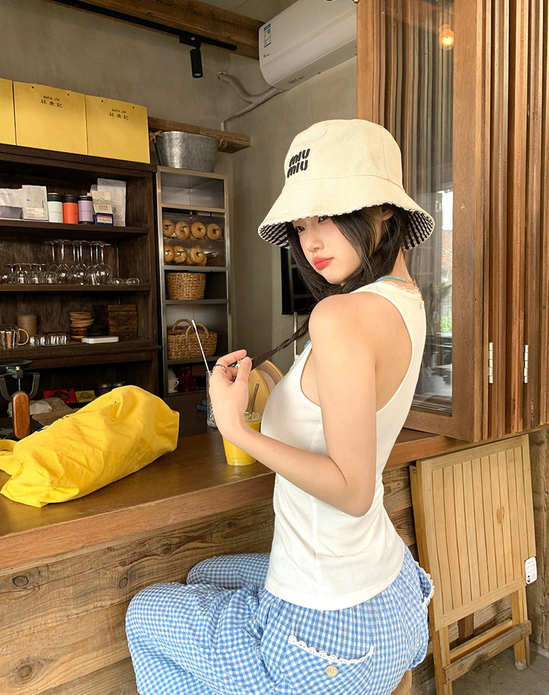 Summer Floral Lace Trim Tank Top