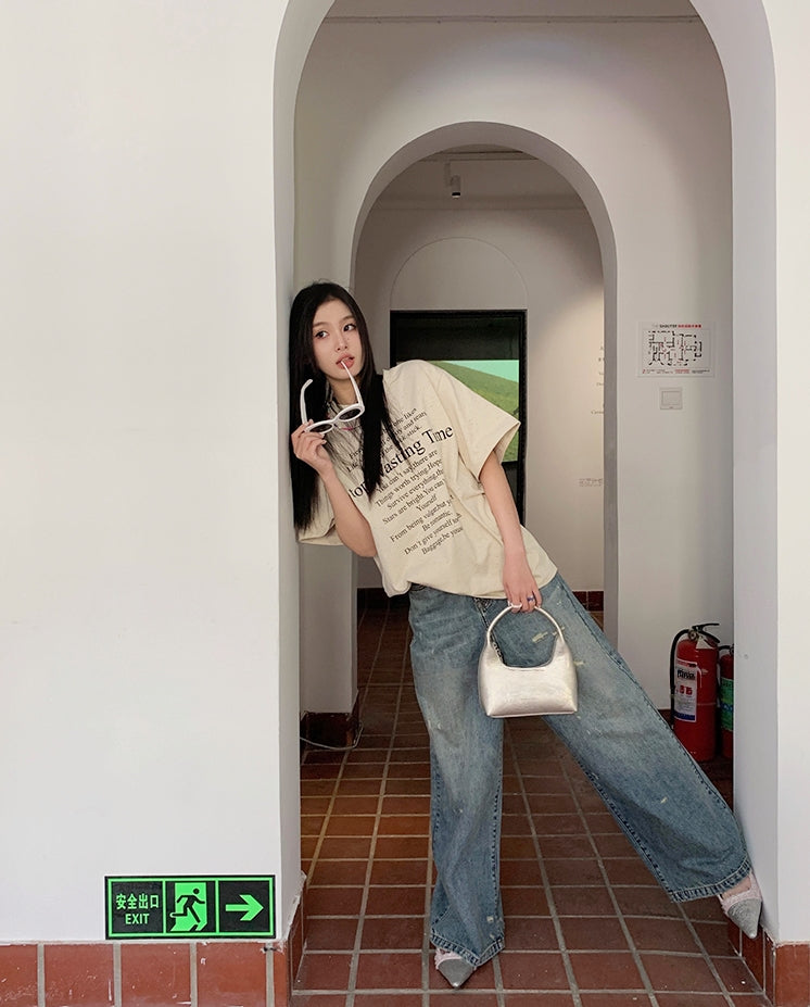 High-Weight Water-Based Printed INS-Style Tee