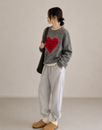 Korean Smile Patch Fleece Joggers