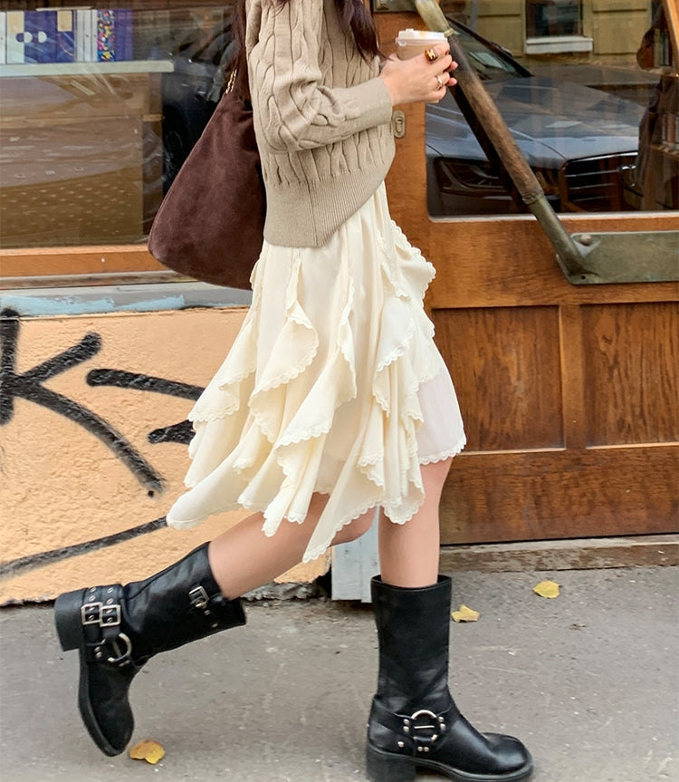 Tencel Drape Asymmetrical Skirt