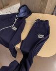 Rhinestone Logo Hooded Lounge Set
