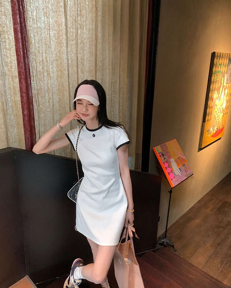 One-Piece Knitted Polo Dress