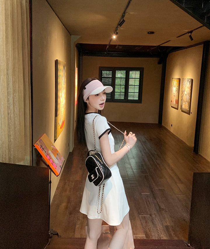 One-Piece Knitted Polo Dress