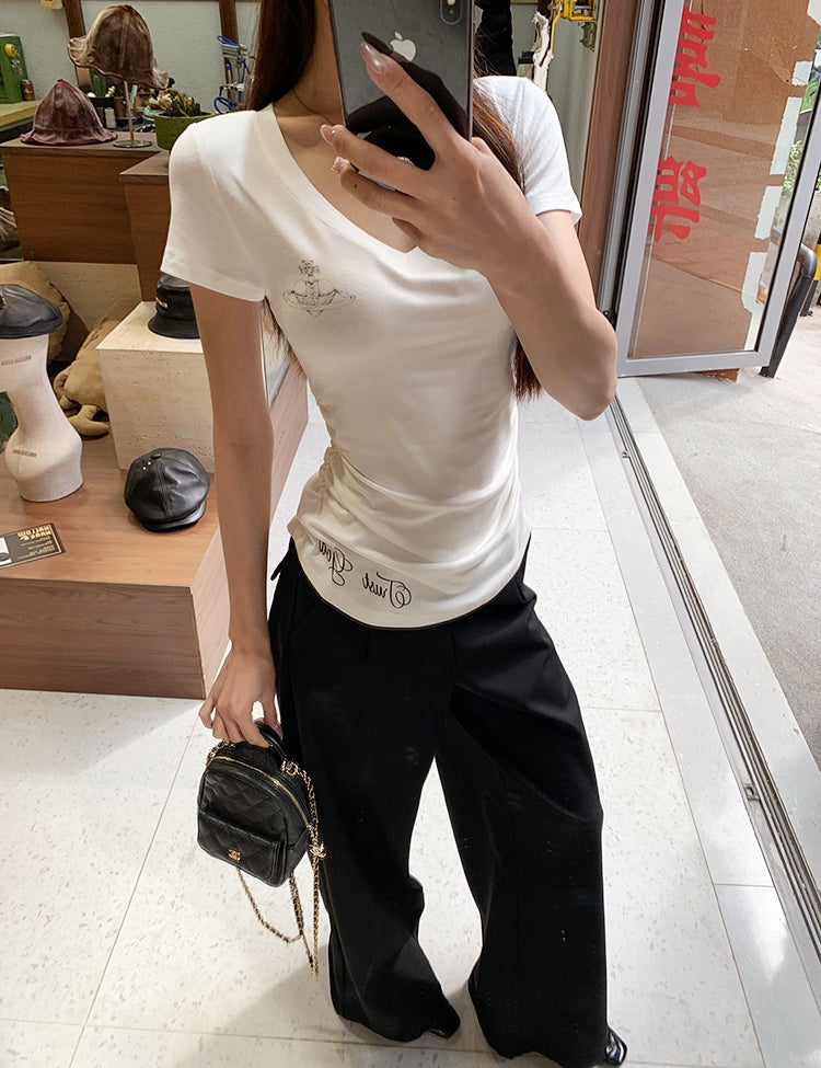 Minimalist V-Neck Fitted Top