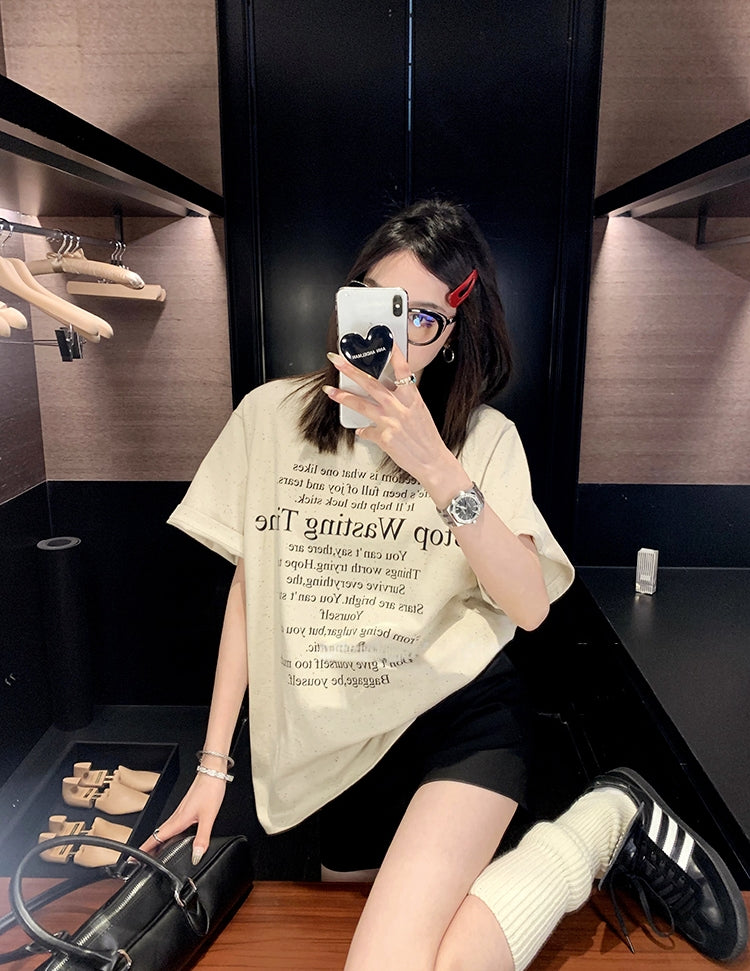 High-Weight Water-Based Printed INS-Style Tee