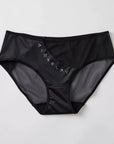 Satin Mesh Low-Rise Rhinestone Panties