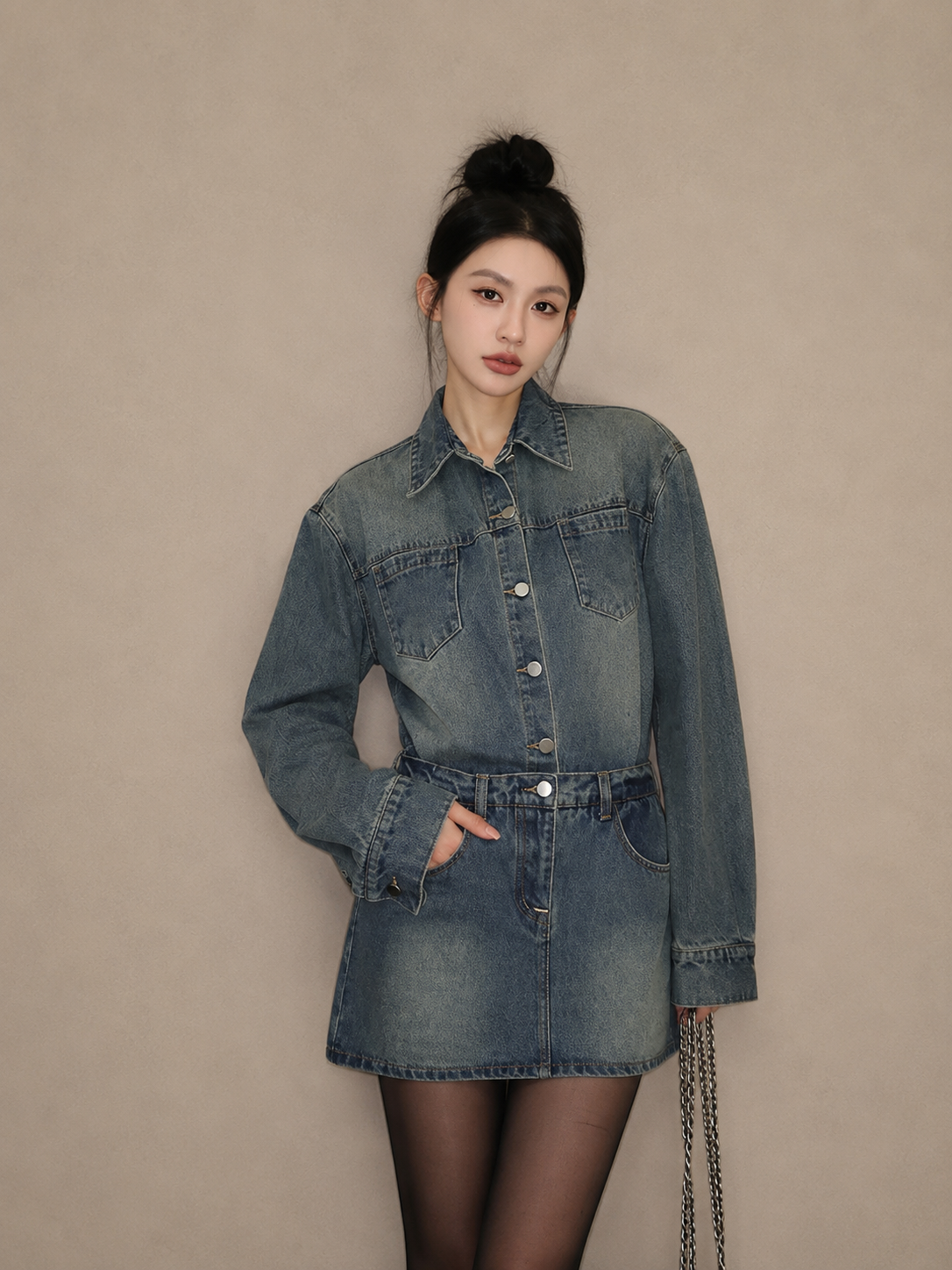 Vintage Washed Denim Dress