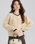 French Cottagecore Thick Knit Cardigan