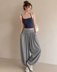 Relaxed Cropped Harem Pants