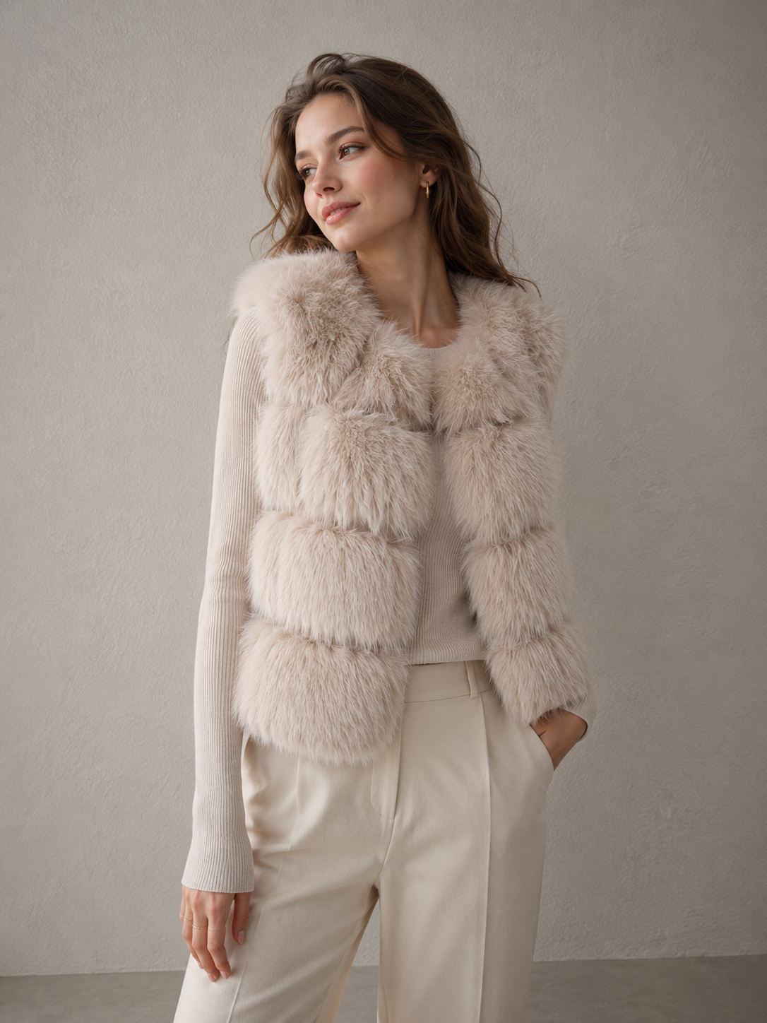 Premium Faux Fox Fur Eco Vest