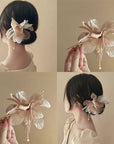 New Chinese Style Pearl Tassel Fabric Sweet Hairpin