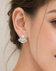 Vintage Pearl Fan Earrings