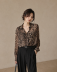 Vintage Luxe Leopard Chiffon Shirt