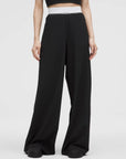 Wide Waistband Casual Wide-Leg Pants