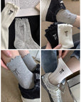 Korean-Style Lace Bow Embroidered Mid-Calf Socks for Summer (3-Pack)