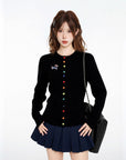 Dachshund Embroidered Fitted Knit Top