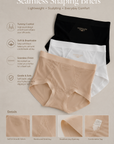 French Luxe Satin Silk Mid-Waist Briefs (3-Pack)
