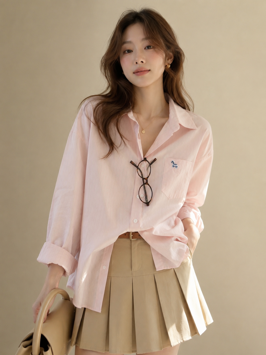 Korean-Style Pink Shirt