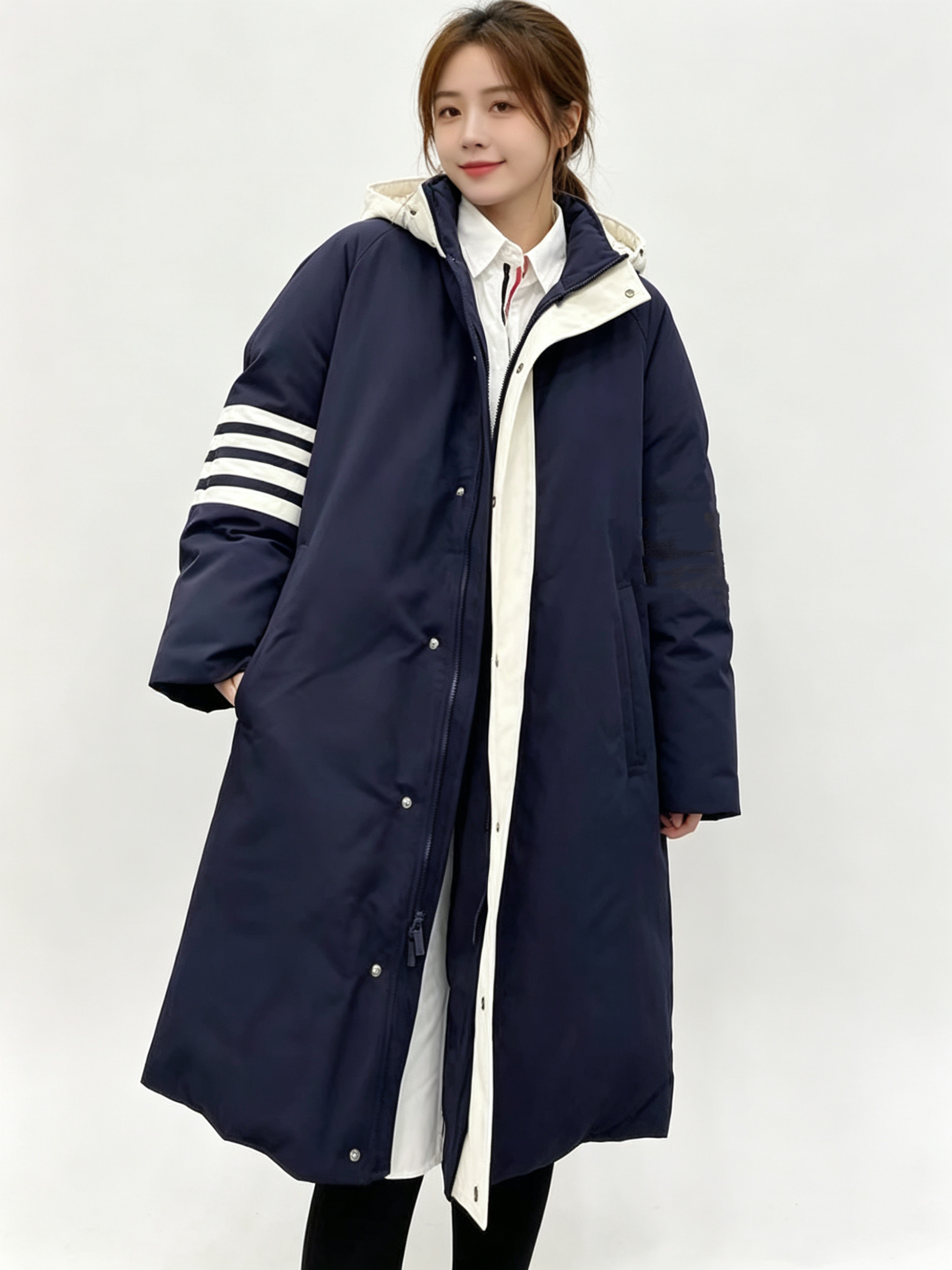 TB 90% White Duck Down Long Puffer Coat