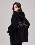 Pearl Embroidered Hooded Cardigan